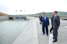 Azerbaijani President inspects construction of Valvalachay-Takhtakorpu channel`s first section (PHOTO)